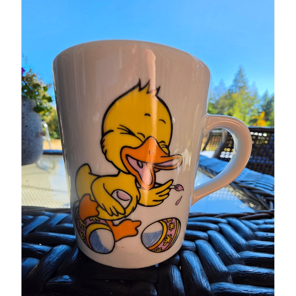 VTG Child Duck Ceramic Mug - Made In Japan Easter
